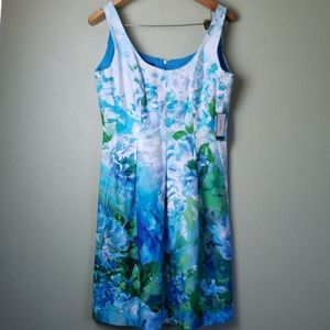 Nine West Watercolor Floral Dress with Pockets